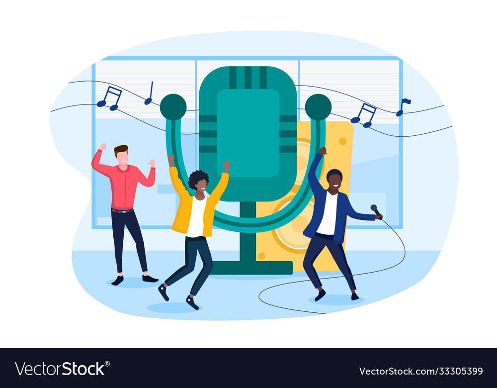 On stage karaoke at a party or concert Royalty Free Vector
