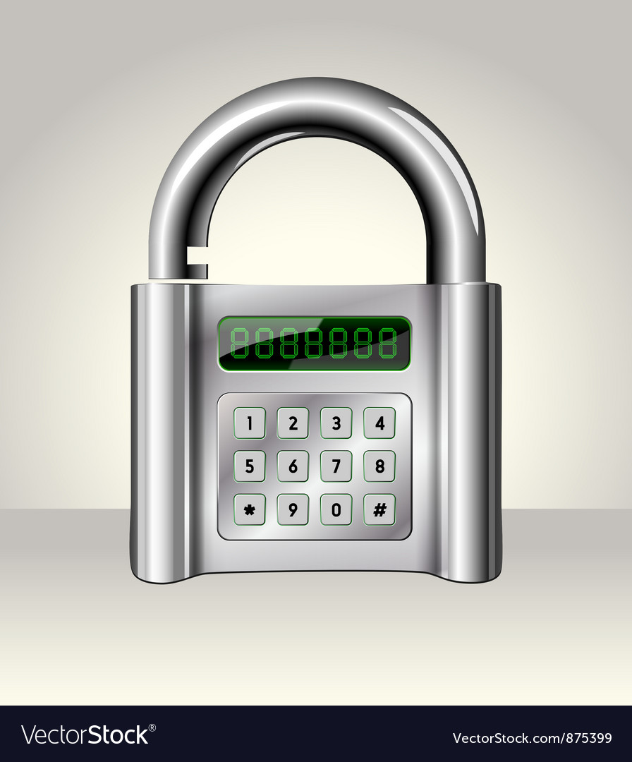 Opened padlock with digital interface