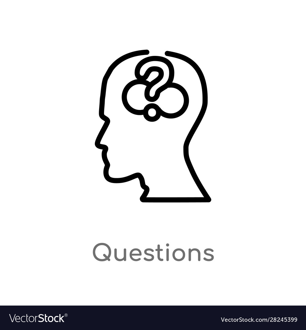 Outline questions icon isolated black simple line