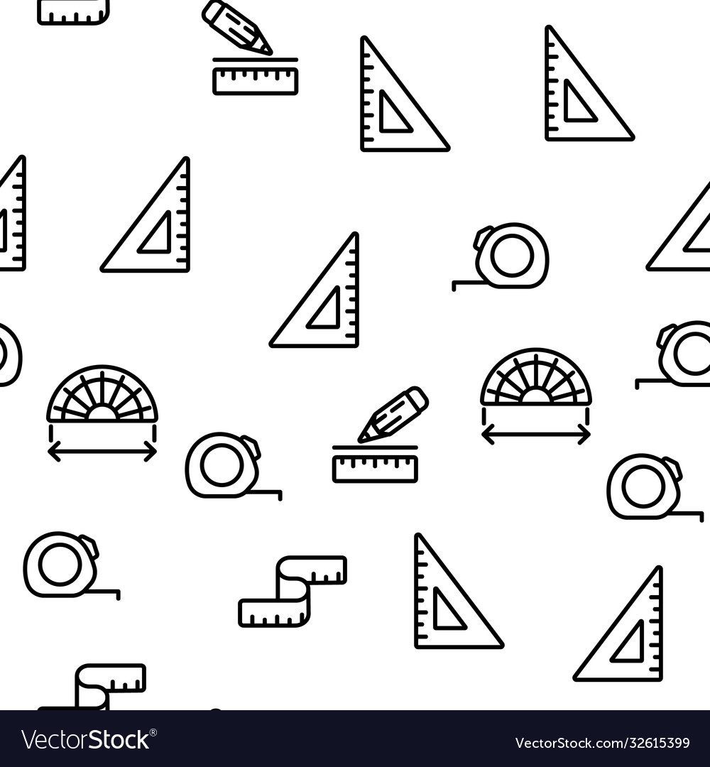 Ruler measuring tool seamless pattern vector image Ruler measuring tool seamless pattern