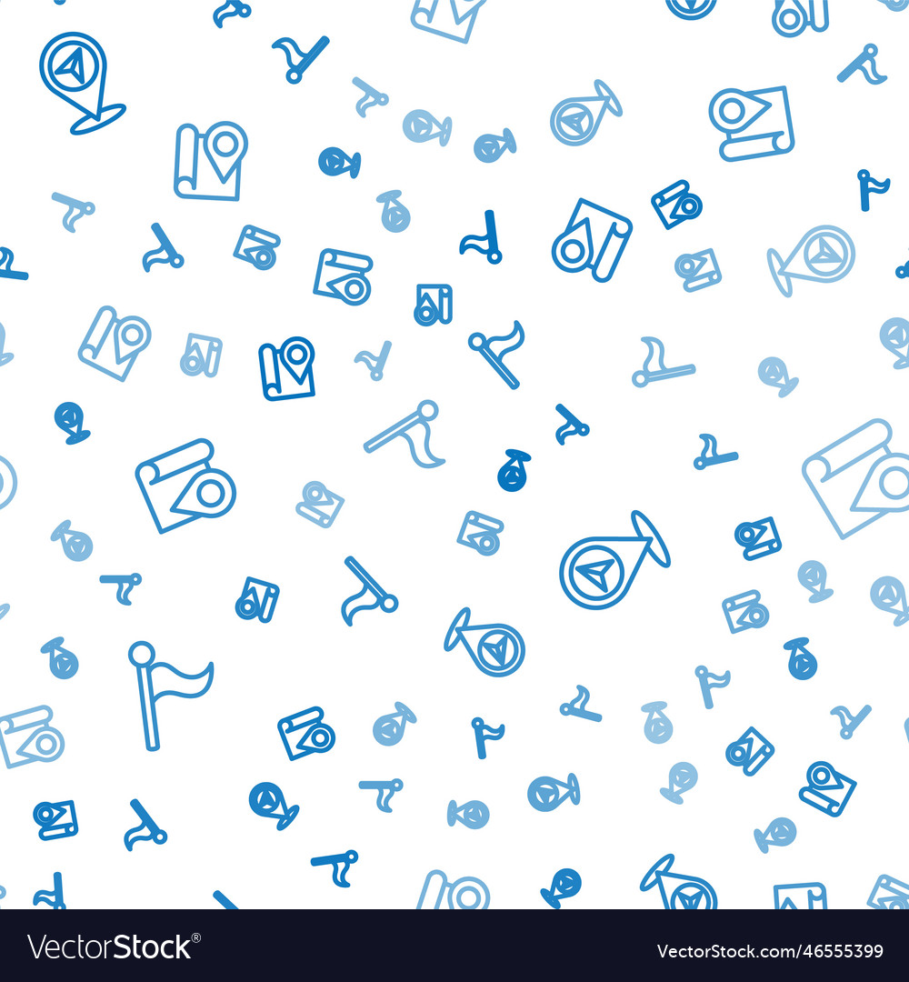 Set line flag map pin and folded vector image Set line flag map pin and folded