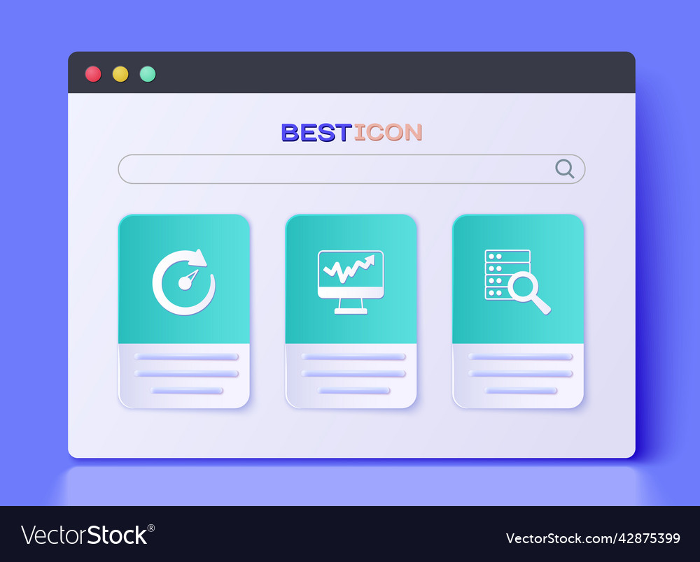 Set monitor with graph chart digital speed meter vector image Set monitor with graph chart digital speed meter