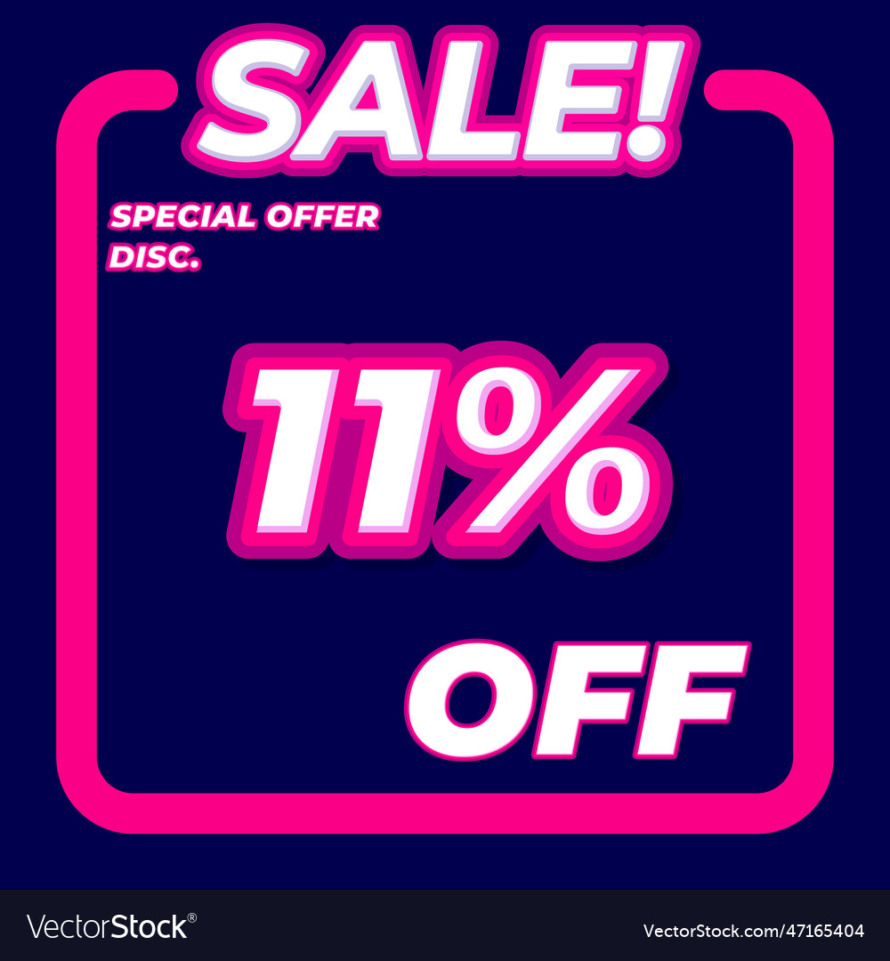 11 percent sale discount 3d feminine promotion