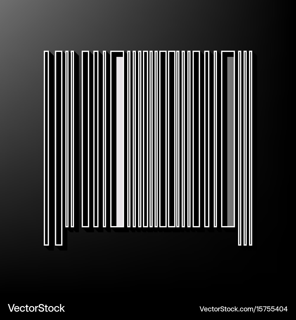 Bar code sign gray 3d printed icon Royalty Free Vector Image