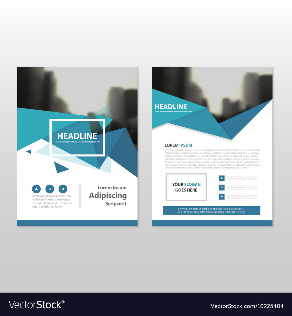 Blue polygon annual report leaflet brochure Vector Image