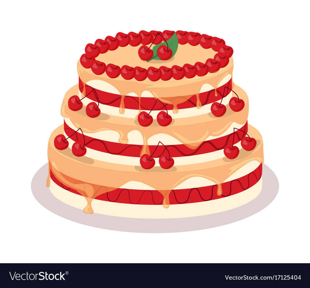 Bon appetit festive cake web banner chocolate Vector Image