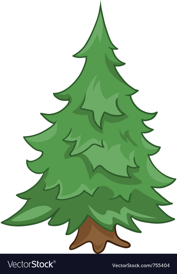 Cartoon nature tree fir Royalty Free Vector Image