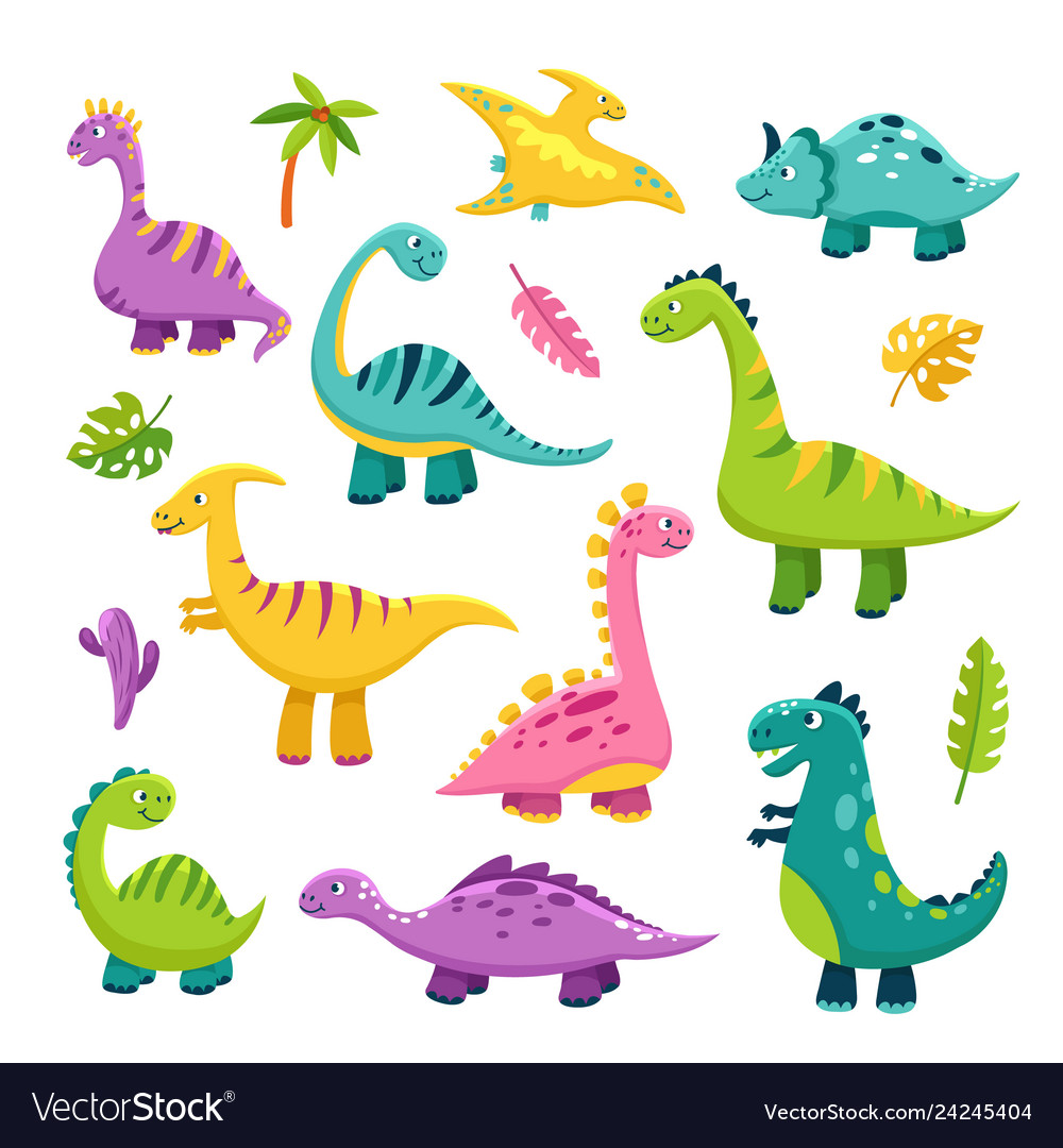 Cute dino cartoon badinosaur stegosaurus Vector Image