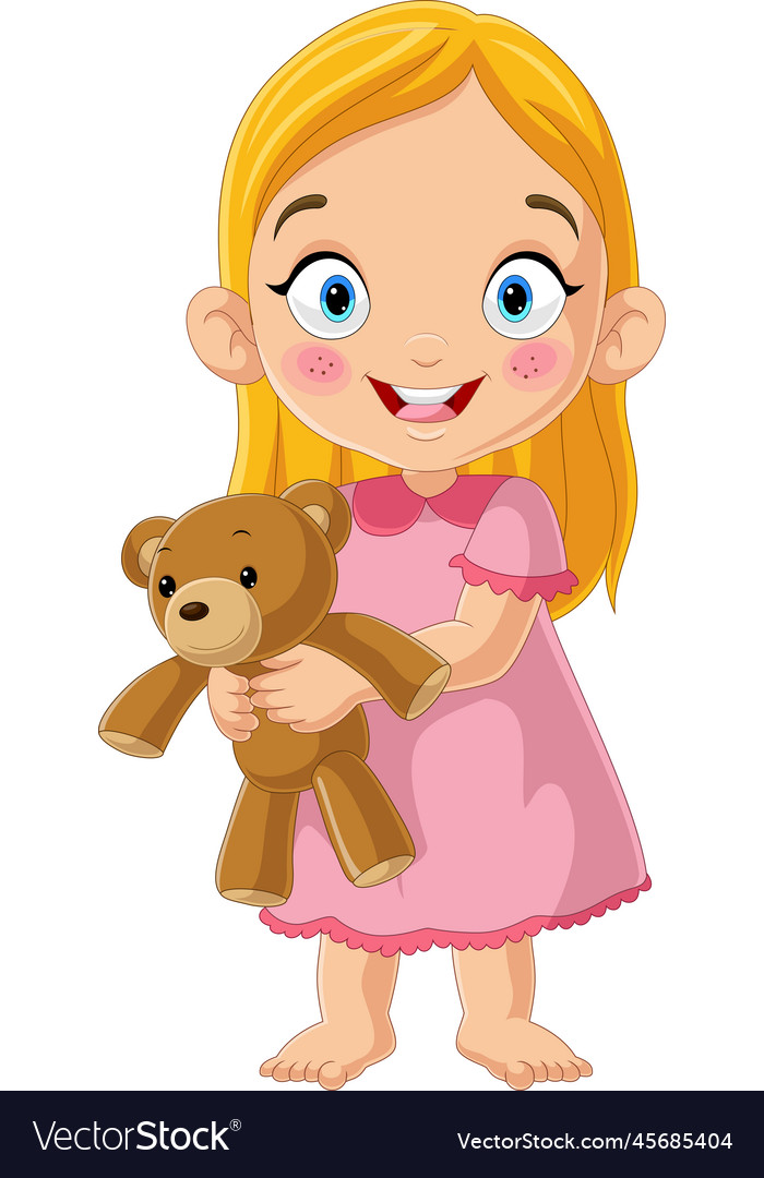 Cute Girl with Teddy Bear
