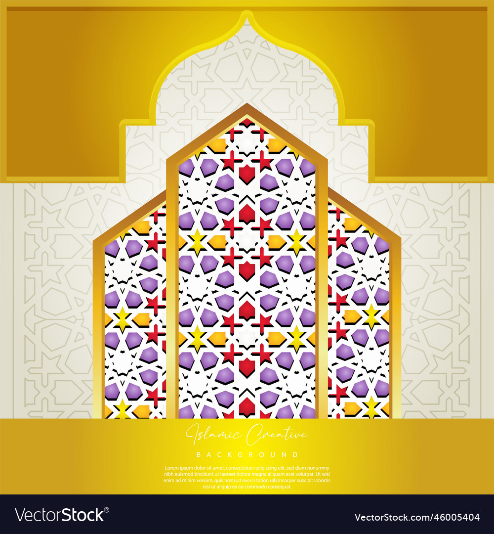 Elegant mosque gate design islamic creative Vector Image