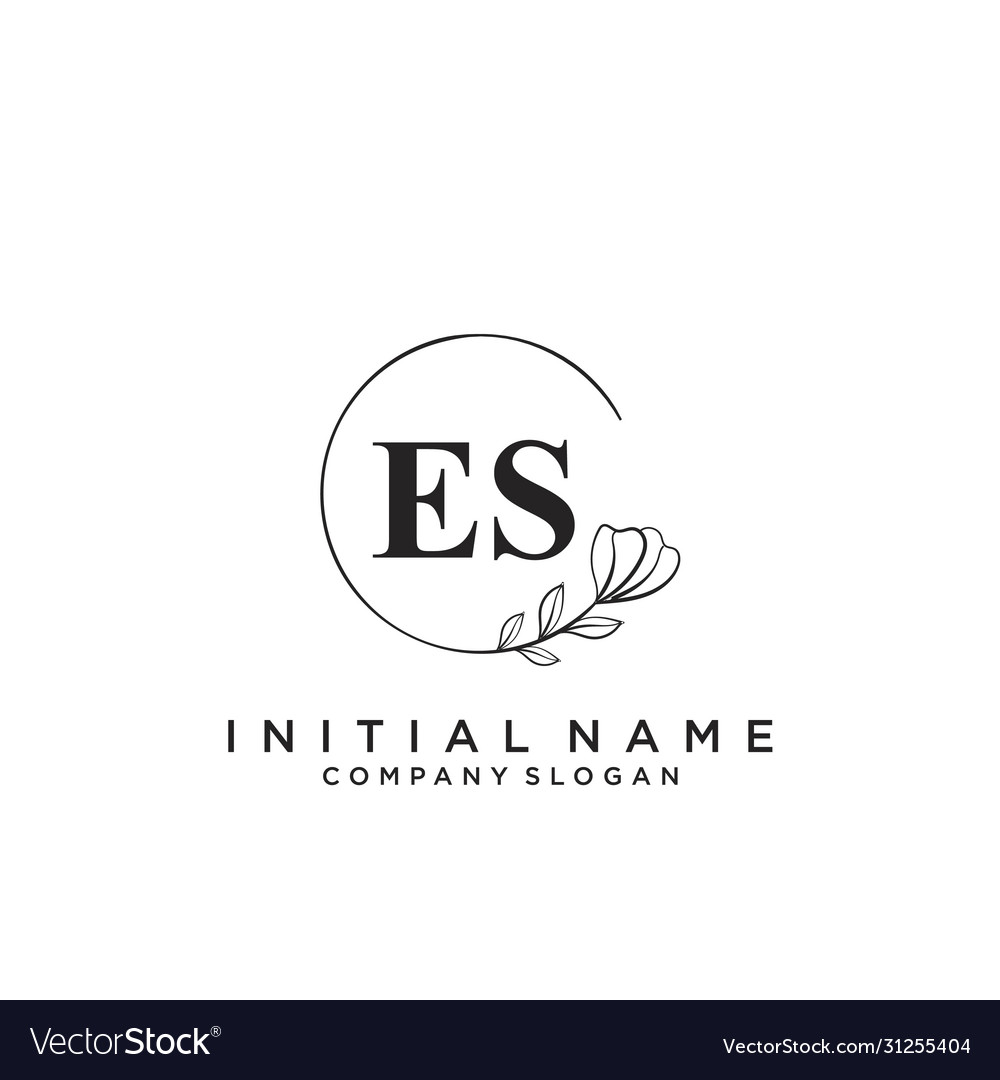 Es initial handwriting logo design