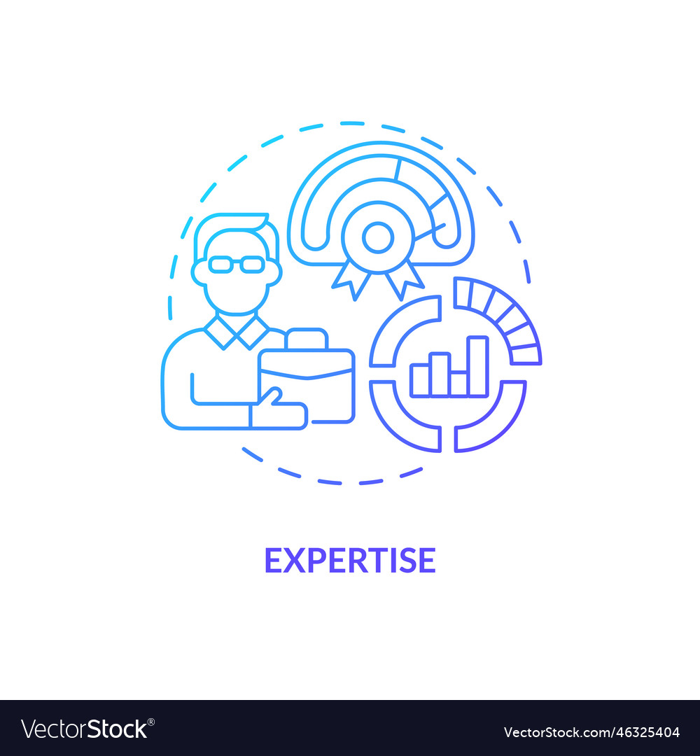 Expertise blue gradient concept icon Royalty Free Vector