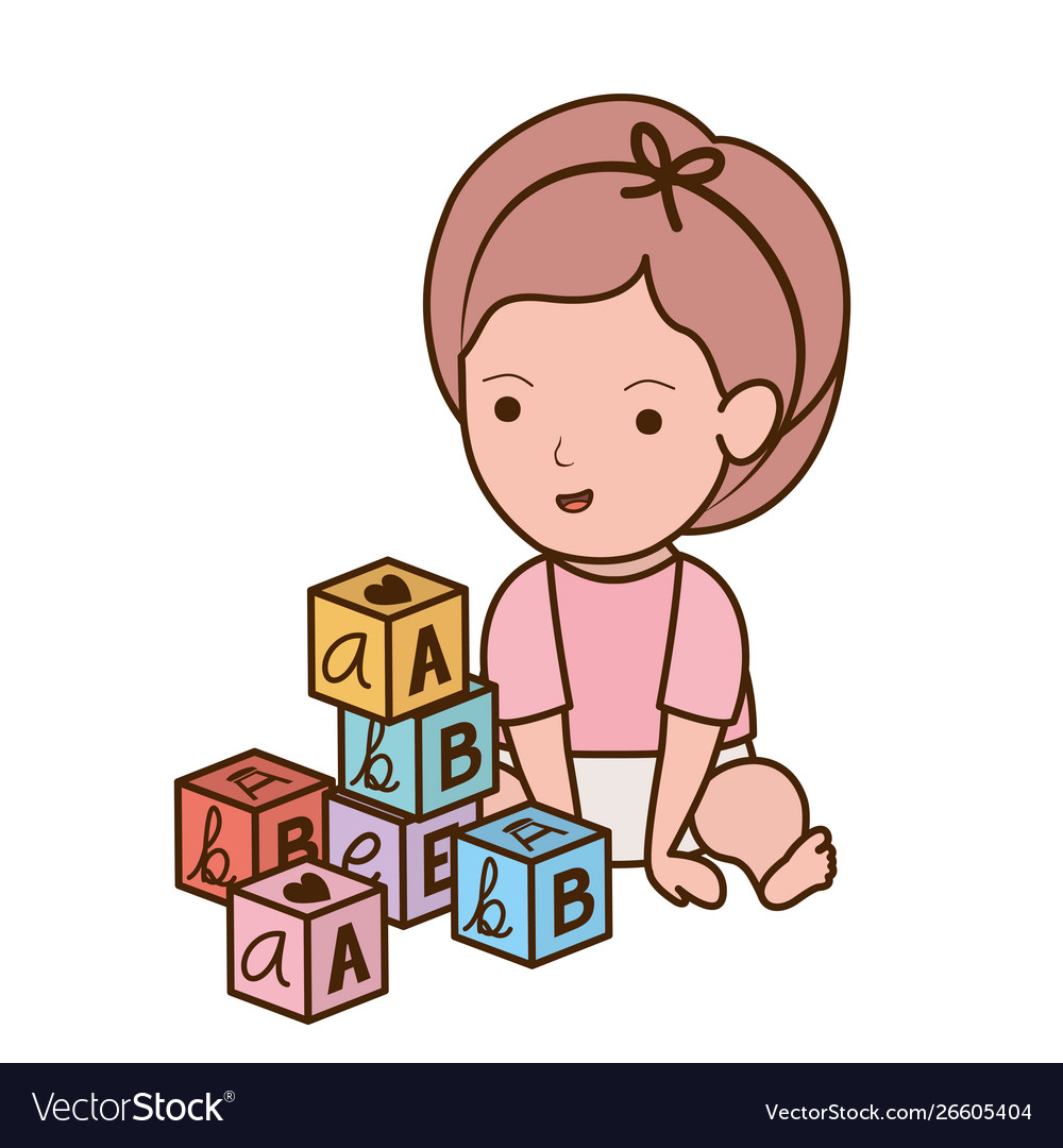 Isolated baby girl design