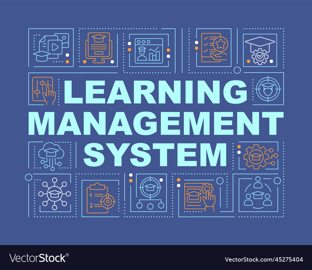 Learning management system word concepts blue Vector Image