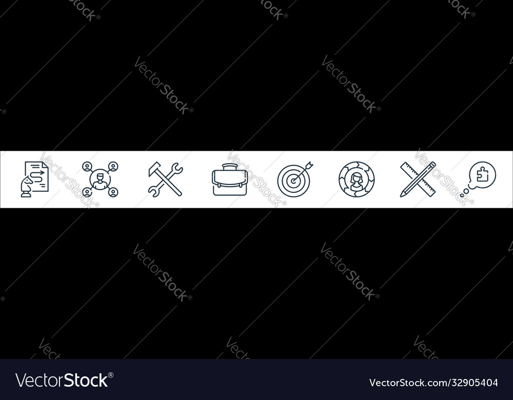 Life skills line icons linear set quality vector image Life skills line icons linear set quality