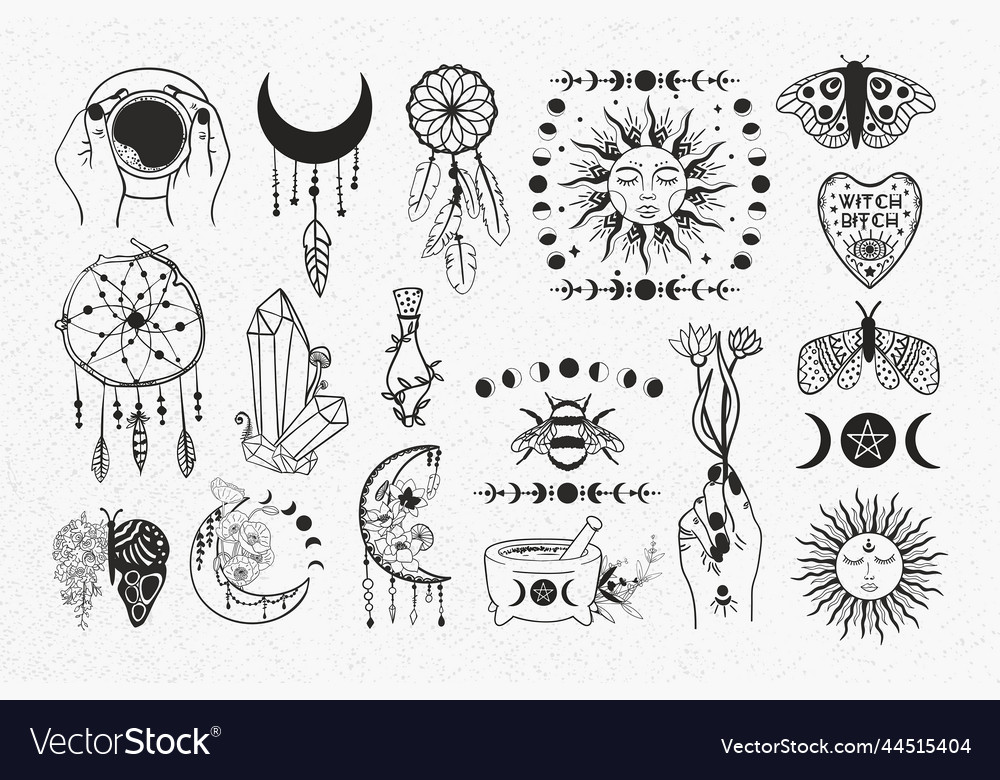 Magic and celestial svg witchcraft Royalty Free Vector Image