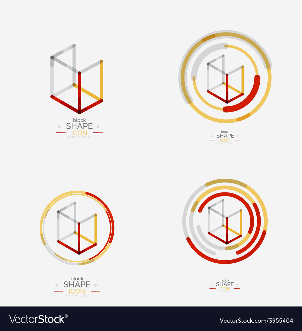 Modern Block Icon Set