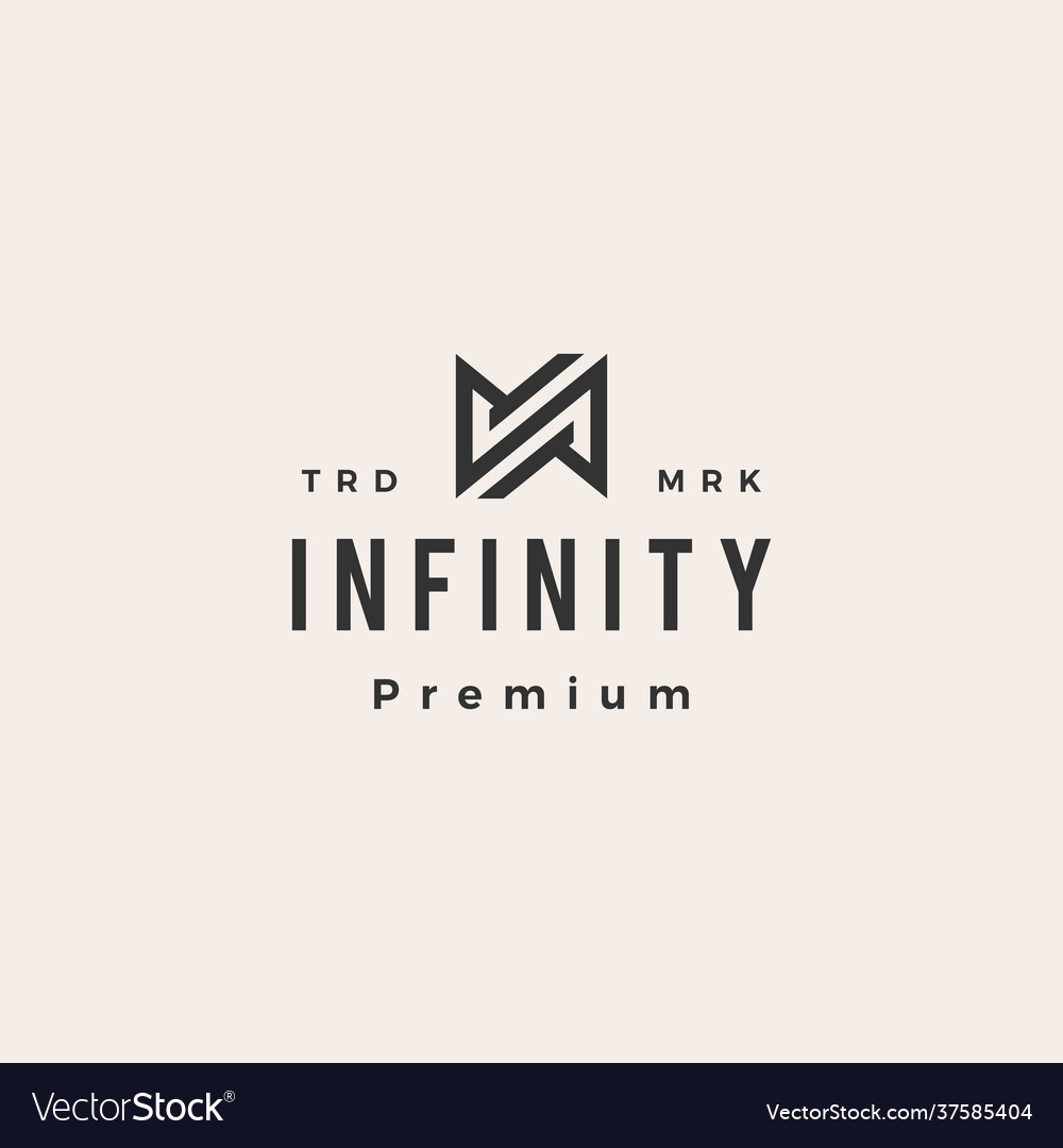 N letter infinity mobius hipster vintage logo icon