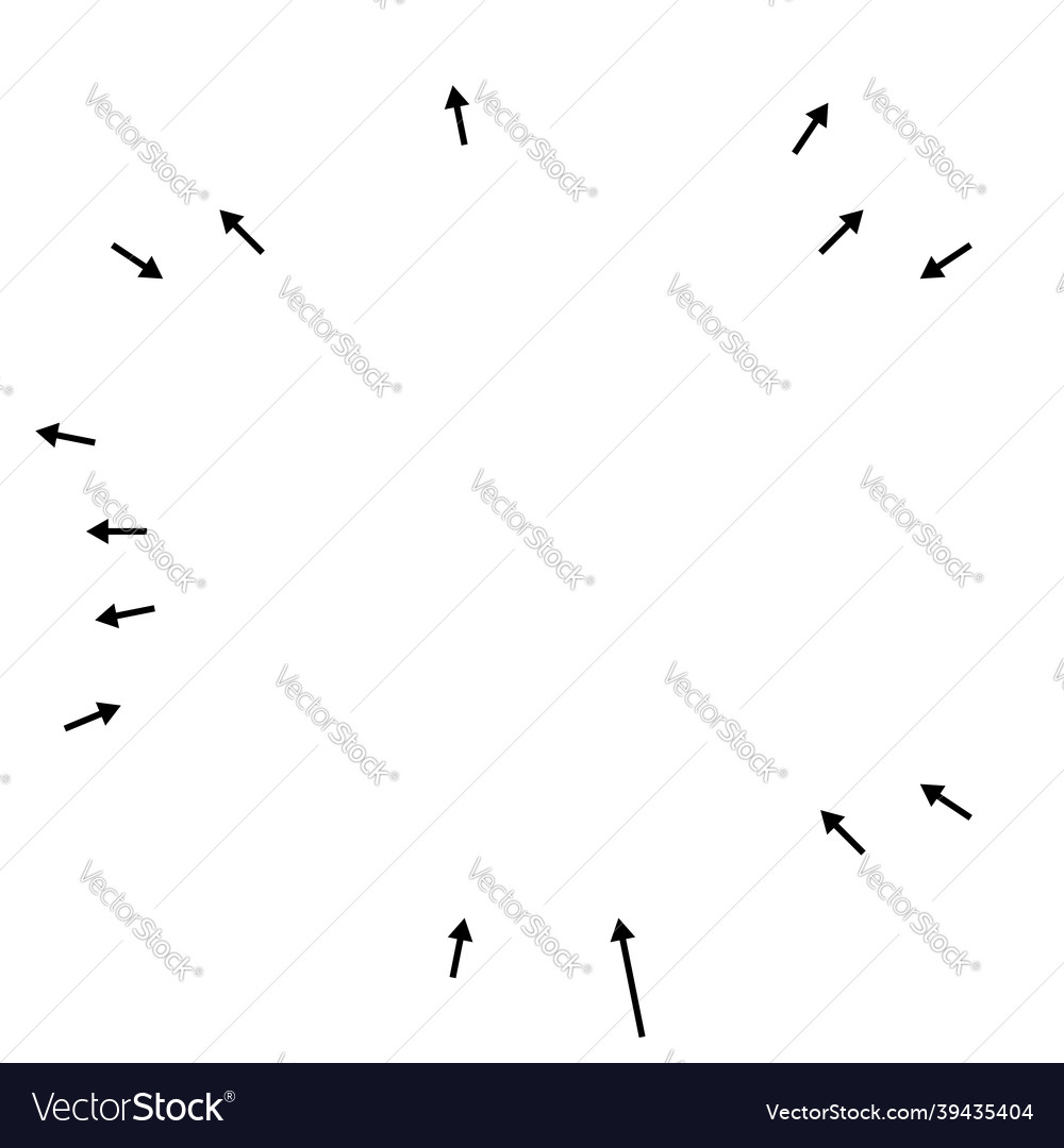 Radial radiating arrows pointers in opposite