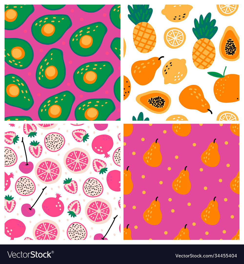Set four seamless repeat patterns with hand vector image Set four seamless repeat patterns with hand