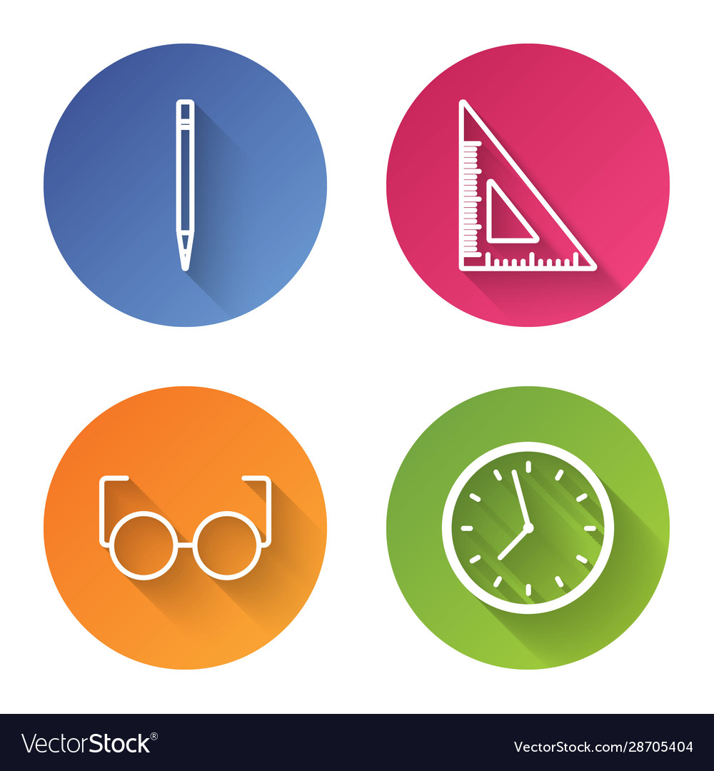 Set line pencil with eraser triangular ruler vector image Set line pencil with eraser triangular ruler