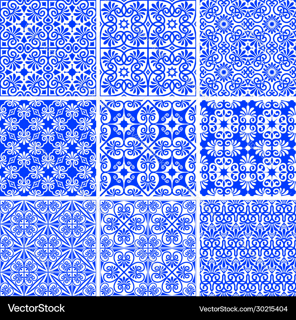Set seamless ancient and modern greek patterns Vector Image