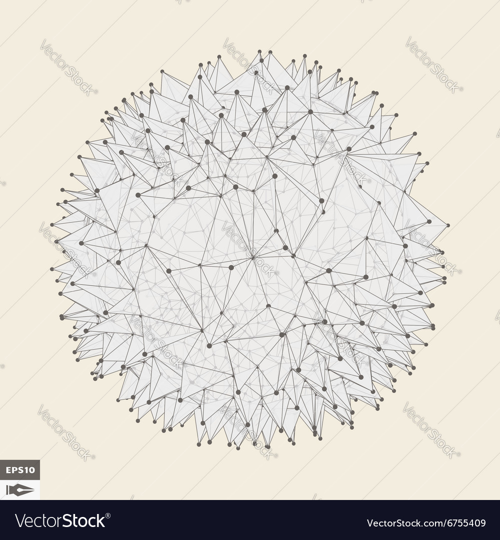 3d sphere with prickles abstract geometric object