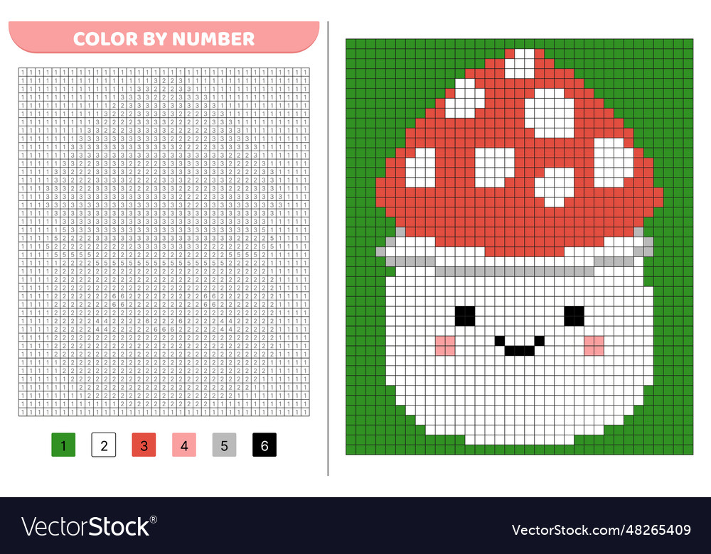 Amanita squishmallow color by number pixel
