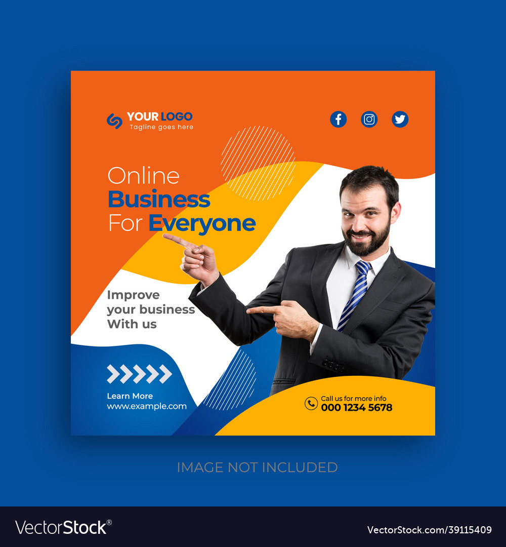 Corporate social media post Royalty Free Vector Image