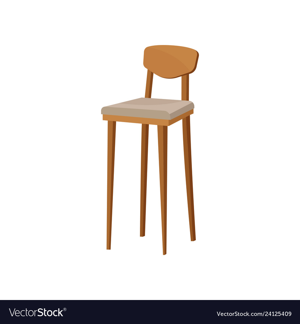 Wooden stool with discount backrest