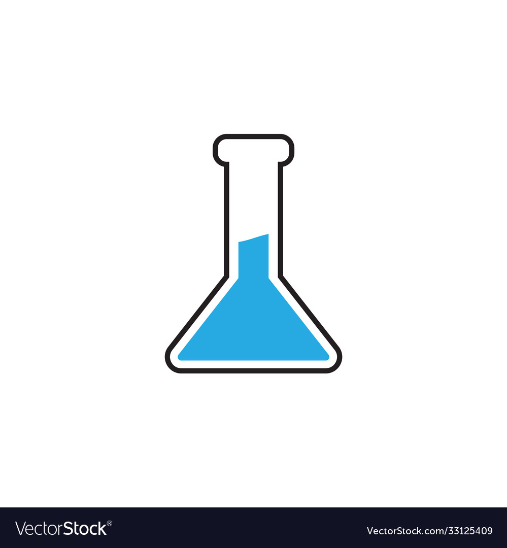Lab flask icon design template isolated vector image Lab flask icon design template isolated