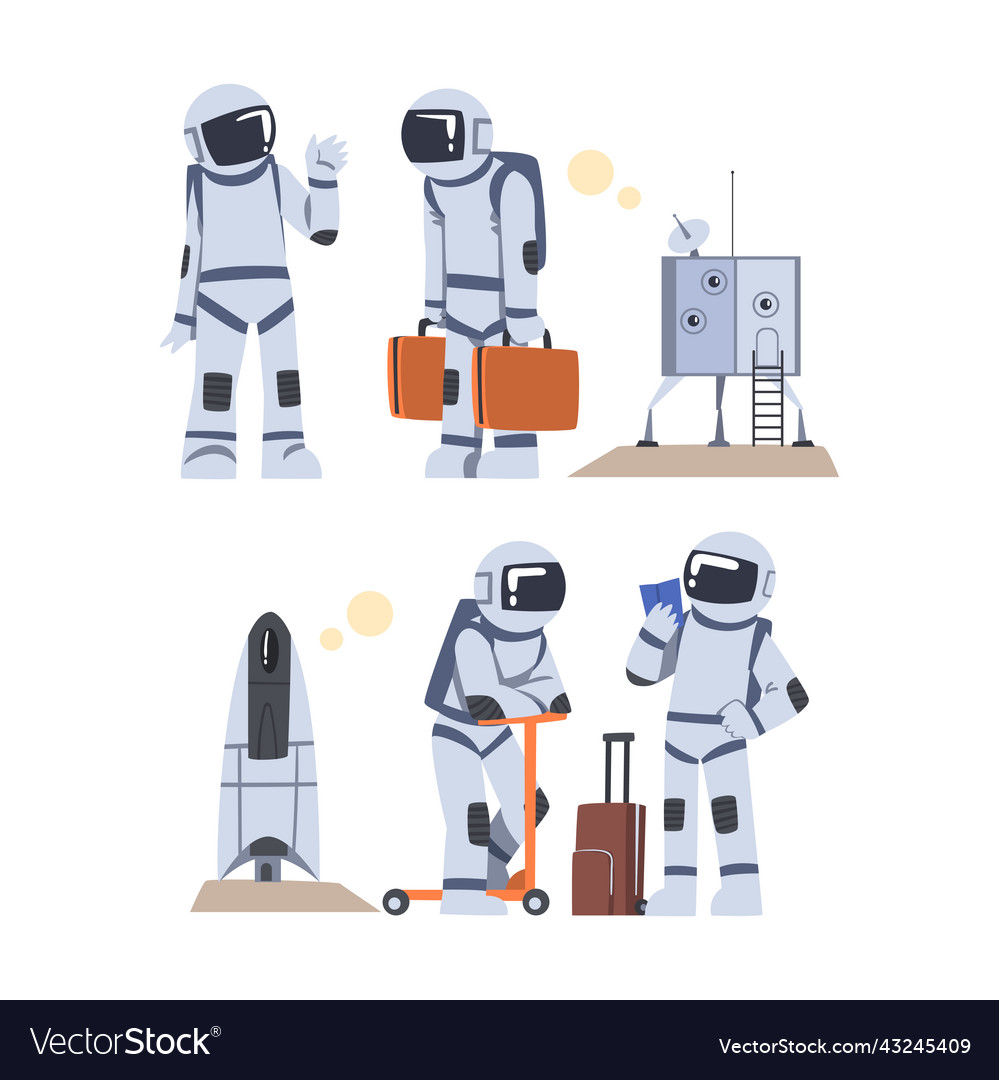 Man astronaut character in outer space