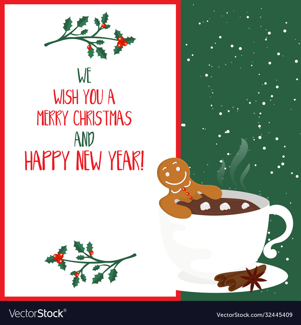 Merry christmas and happy new year winter
