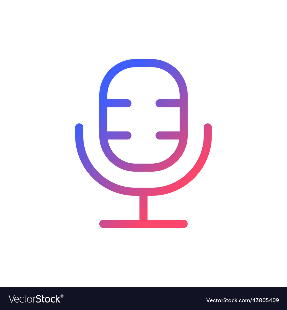 Microphone pixel perfect gradient linear ui icon vector image Microphone pixel perfect gradient linear ui icon