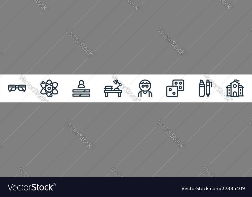 Nerd line icons linear set quality vector image Nerd line icons linear set quality