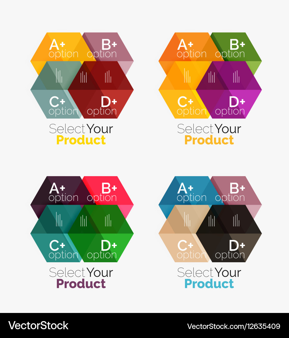 Set of abstract option navigation templates Vector Image