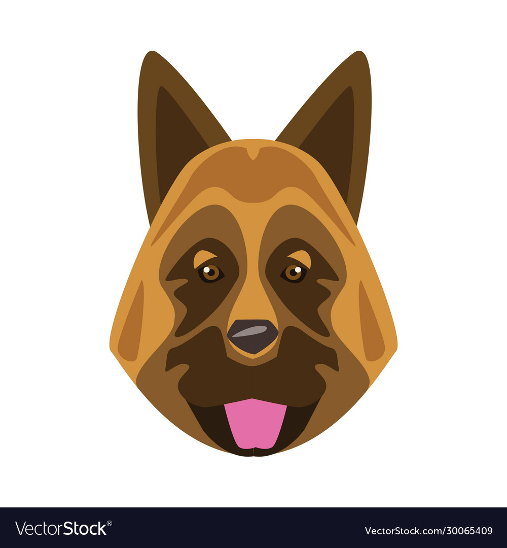 Shepherd Germany Mascot Isolated Icon Royalty Free Vector