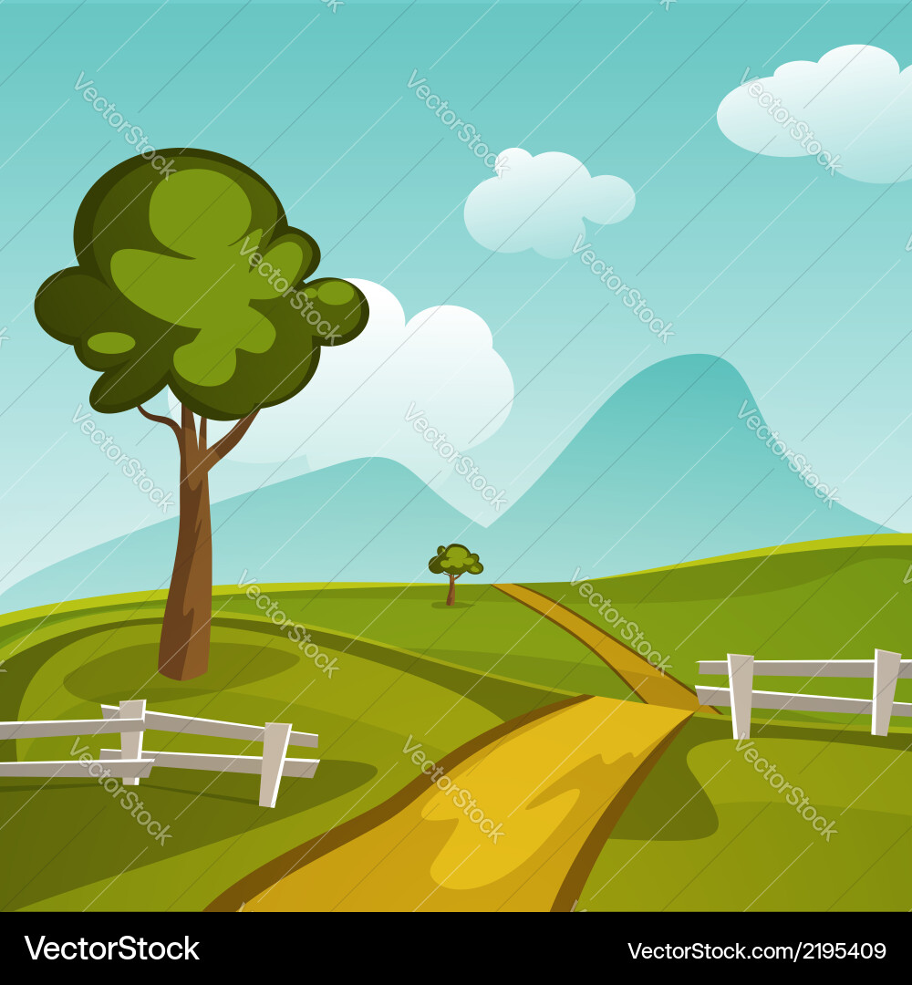Summer landscape Royalty Free Vector Image - VectorStock