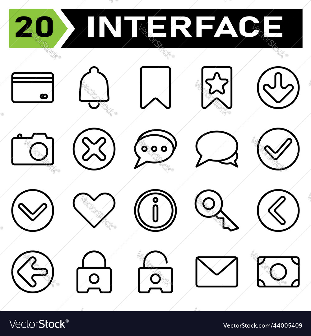 User interface icon set include bank debit vector image User interface icon set include bank debit