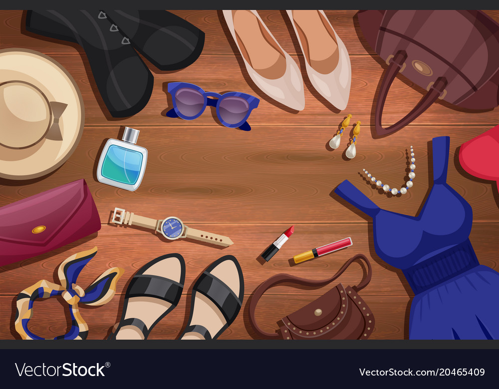 Women accessories background Royalty Free Vector Image