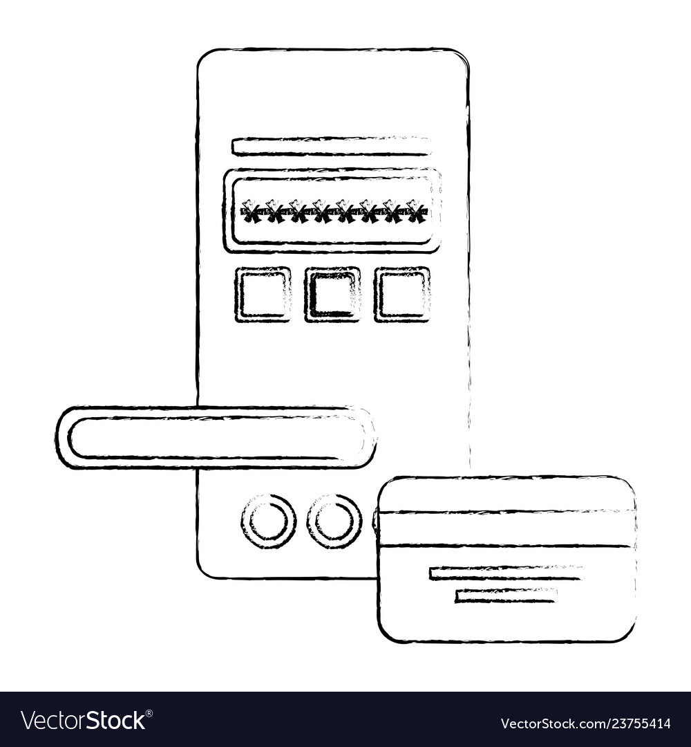 Access Digital Door Panel With Credit Card Vector Image