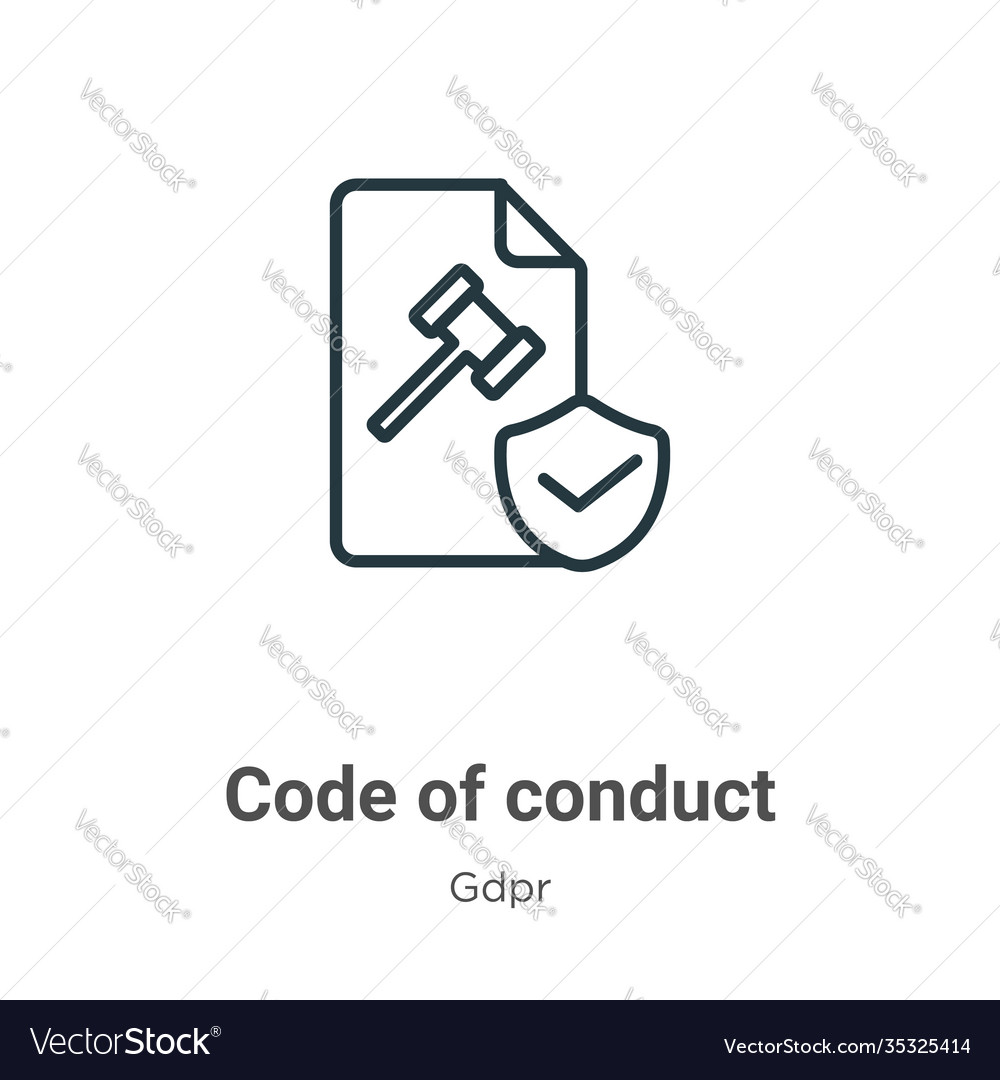 Code conduct outline icon thin line black