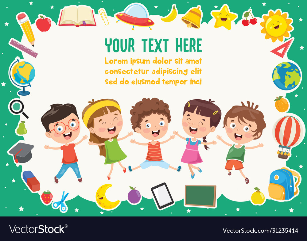 Colorful template with children