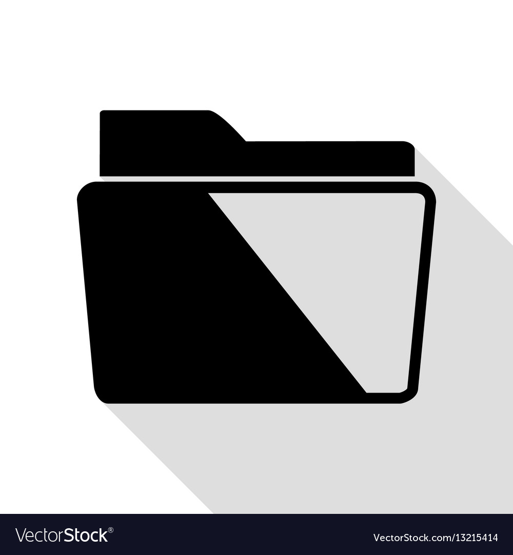 Folder sign black icon with flat