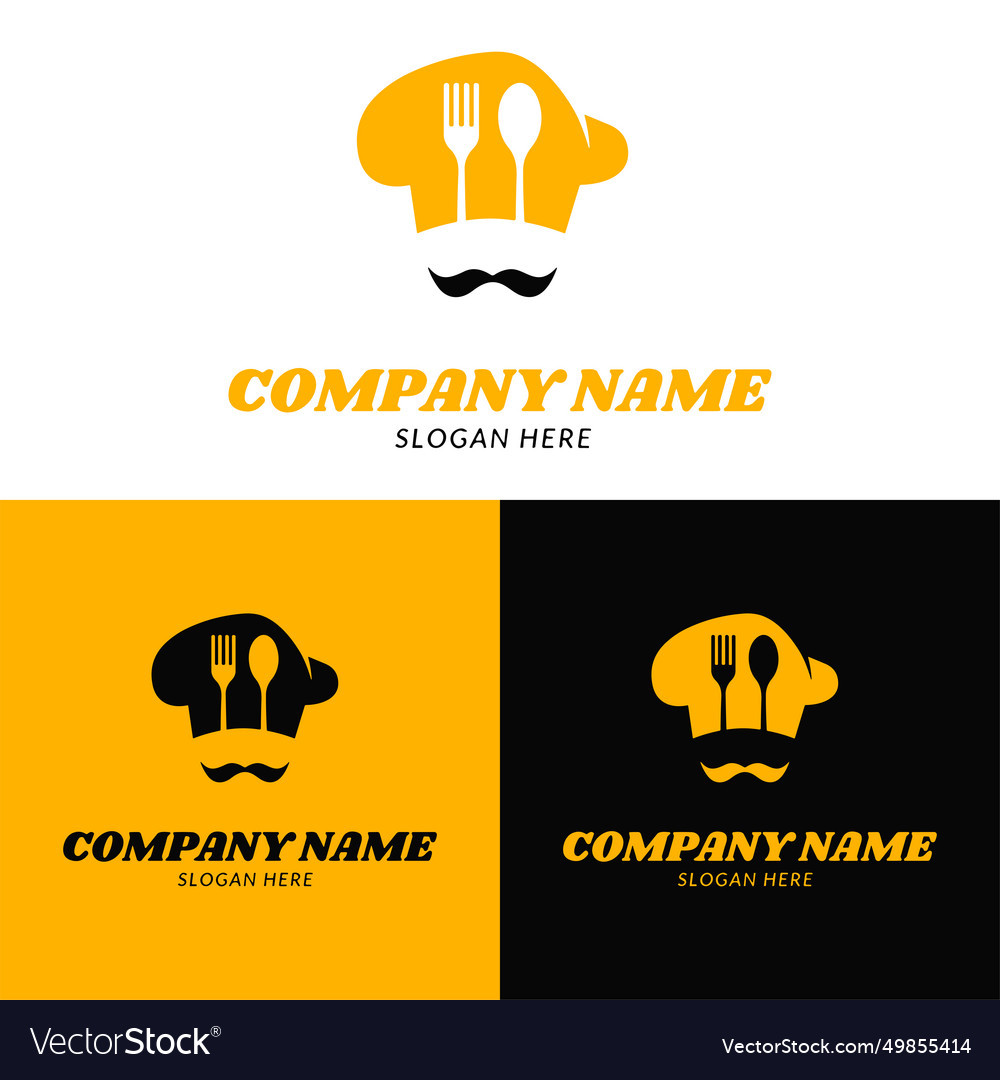 Food Chef Restaurant Logo Design Template Chef Vector Image