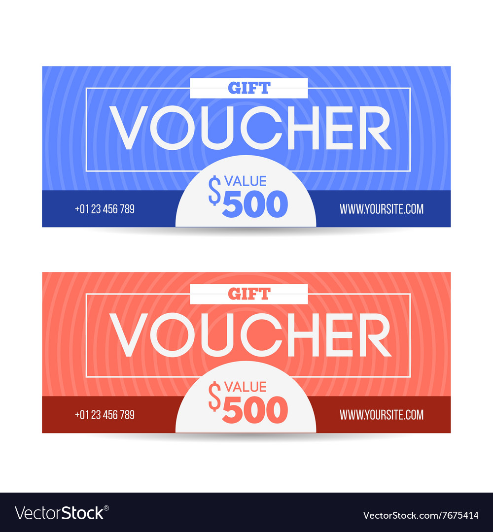 Gift voucher template set two cards design Vector Image