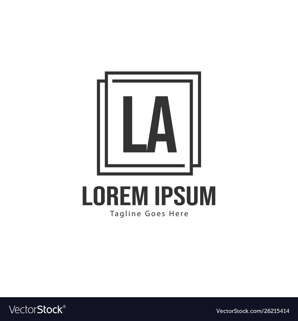 Initial la logo template with modern frame