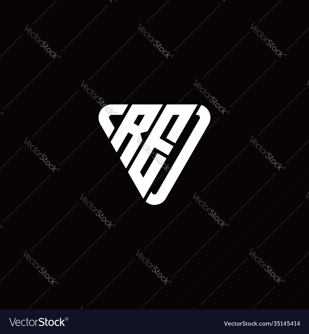Initial letter r e linked triangle design logo vector image Initial letter r e linked triangle design logo