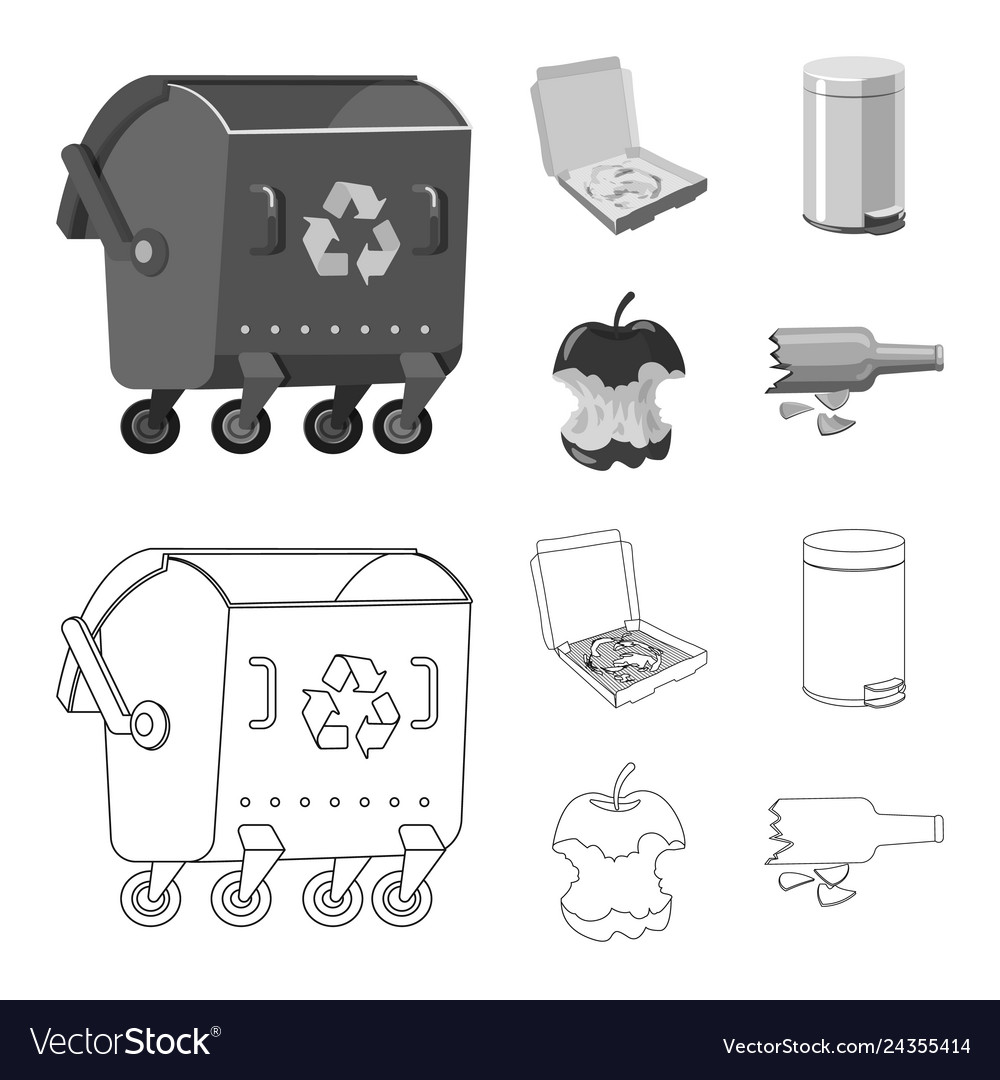 Isoliertes Objekt von Dump und Sortiersymbol vector image Isoliertes Objekt von Dump und Sortiersymbol