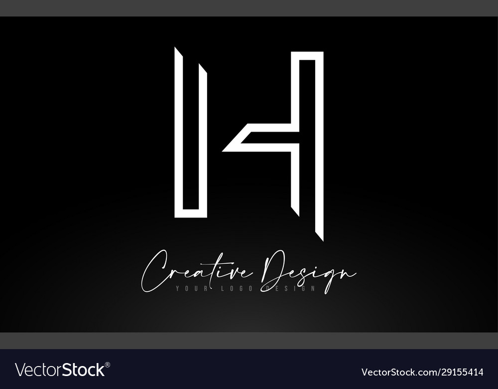 Monogram h letter logo design with creative lines